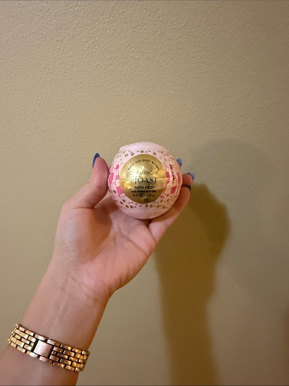 Bath & Body Works Pink Champagne Toast Bath Bomb with Gold Label
